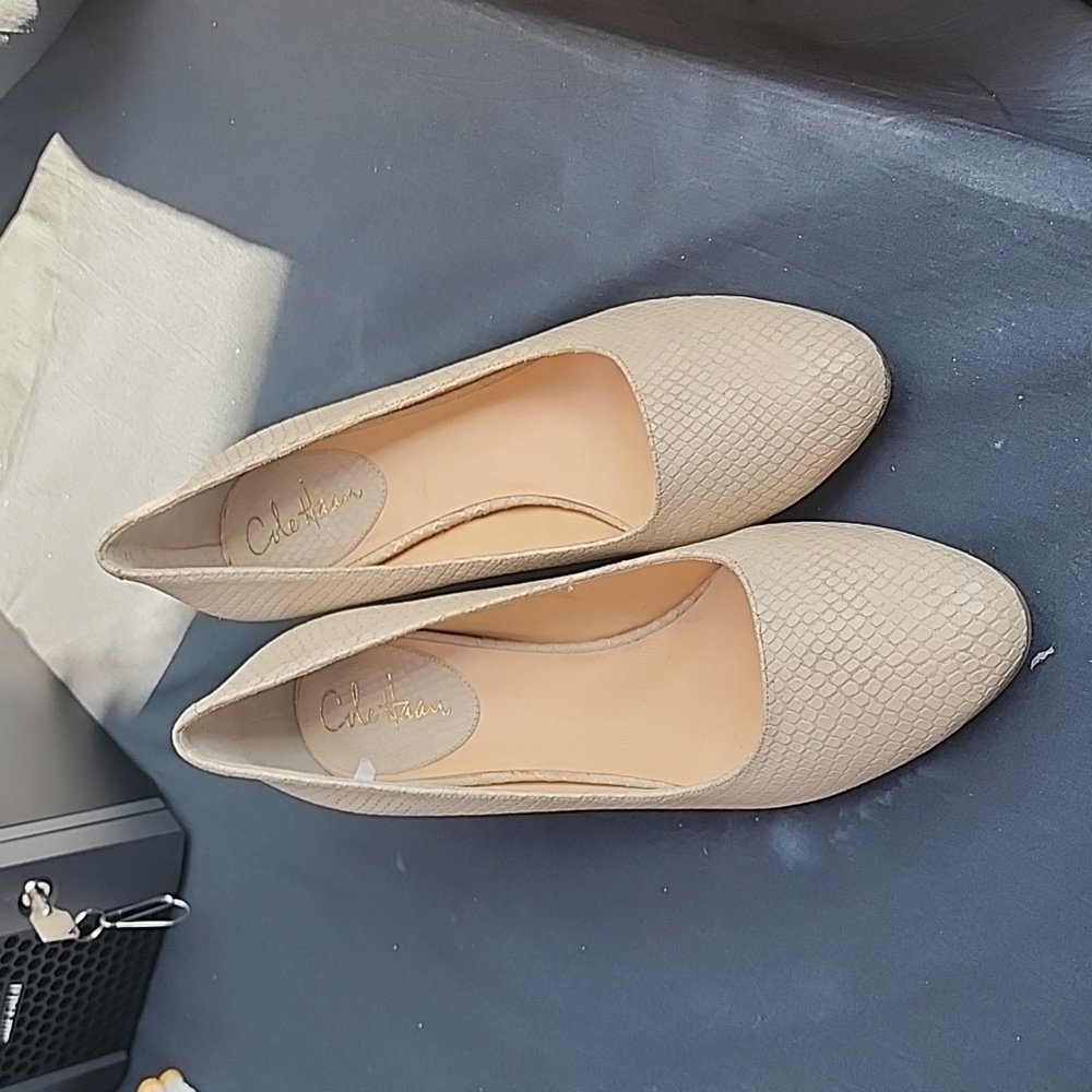 Cole Haan Air Clair embossed snakeskin leather heel pump